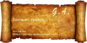 German Andos névjegykártya